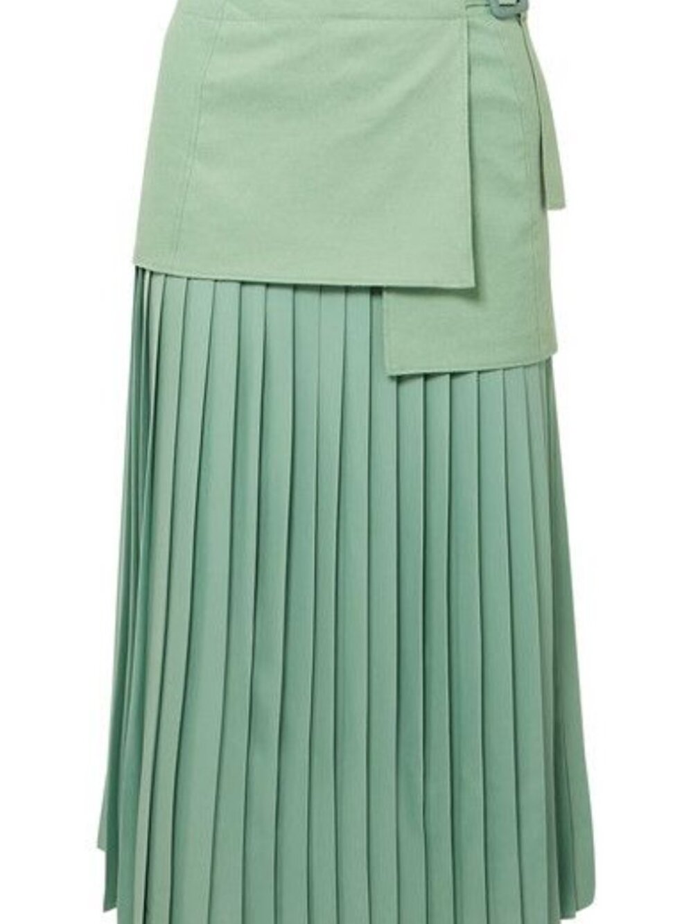 JOSEPH Billie Pleated‎ Silk & Linen Wrap Skirt Sage Green French 38 US 6